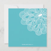 Invitation à la douche nuptiale en fleurs turquois (Dos)