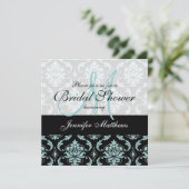 Invitation à la douche nuptiale en noir bleu clair (Debout devant)