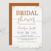 Invitation à la douche nuptiale en or (Devant / Derrière)