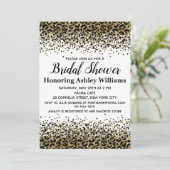 Invitation à la douche nuptiale en or noir Leopard (Debout devant)