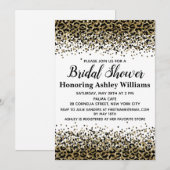 Invitation à la douche nuptiale en or noir Leopard (Devant / Derrière)
