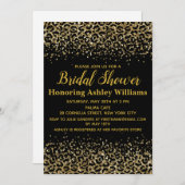 Invitation à la douche nuptiale en or noir Leopard (Devant / Derrière)