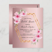 Invitation à la douche nuptiale en or rose pâle (Devant / Derrière)