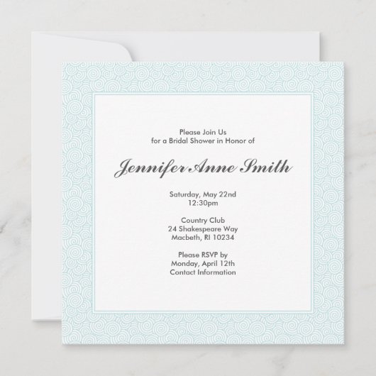 Invitation à la douche nuptiale en spirale (Devant)