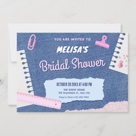 Invitation à la douche nuptiale esthétique Y2k (Devant)