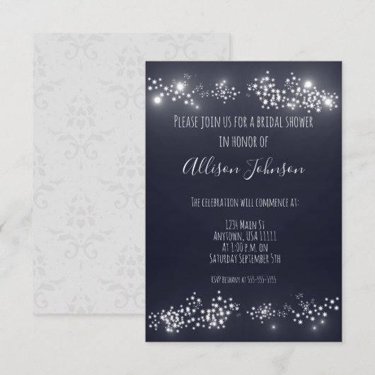 Invitation à la douche nuptiale étoile (Devant / Derrière)