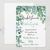 invitation à la douche nuptiale eucalyptus (Devant / Derrière)