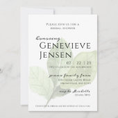Invitation à la douche nuptiale Feuille verte (Devant)