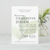 Invitation à la douche nuptiale Feuille verte (Debout devant)