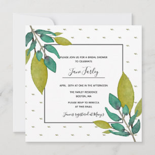 Invitation à la douche nuptiale Feuille verte