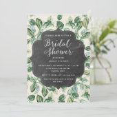 Invitation à la douche nuptiale Feuille vintage (Debout devant)