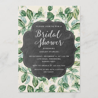 Invitation à la douche nuptiale Feuille vintage