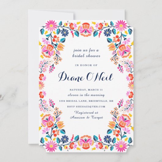 Invitation à la douche nuptiale Fiesta (Devant)