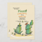 Invitation à la douche nuptiale Fiesta Cactus (Devant / Derrière)