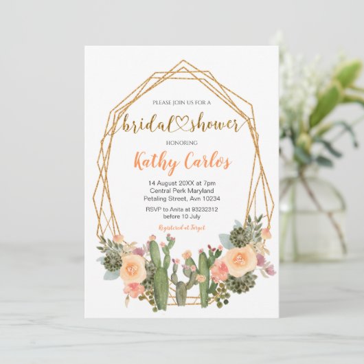 Invitation à la douche nuptiale Fiesta mexicaine (Debout devant)