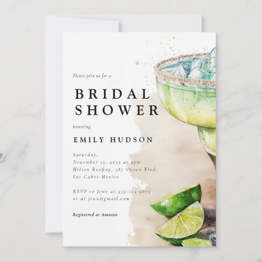 Invitation à la douche nuptiale Fiesta Tequila (Devant)