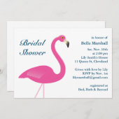 Invitation à la douche nuptiale Flamant rose rose (Devant / Derrière)