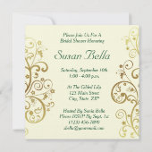 Invitation à la douche nuptiale - Flèches d'or et  (Dos)