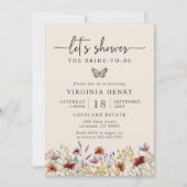 Invitation à la douche nuptiale Fleur sauvage Boho (Devant)