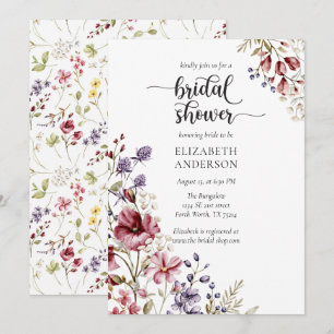 Invitation à la douche nuptiale Fleur sauvage de B