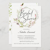 Invitation à la douche nuptiale Fleur sauvage élég (Devant / Derrière)
