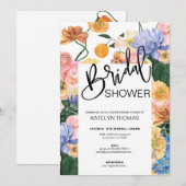 Invitation à la douche nuptiale Fleur sauvage flor (Devant / Derrière)