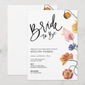 Invitation à la douche nuptiale Fleur sauvage flor (Devant / Derrière)