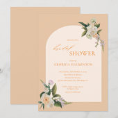 Invitation à la douche nuptiale fleurie (Devant / Derrière)