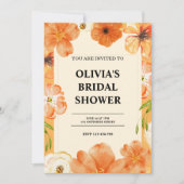 invitation à la douche nuptiale fleurie aquarelle (Devant)