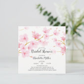 Invitation à la douche nuptiale fleurie cerise (Debout devant)