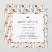 Invitation à la douche nuptiale fleurie colorée (Devant / Derrière)