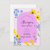 Invitation à la douche nuptiale fleurie de la mari (Devant / Derrière)