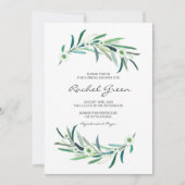 Invitation à la douche nuptiale fleurie Eucalyptus (Devant)