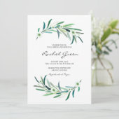 Invitation à la douche nuptiale fleurie Eucalyptus (Debout devant)