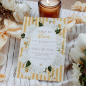 Invitation à la douche nuptiale fleurie jaune