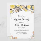 Invitation à la douche nuptiale fleurie jaune (Devant)