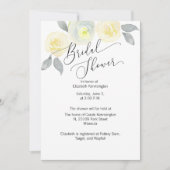 Invitation à la douche nuptiale fleurie jaune et g (Devant)