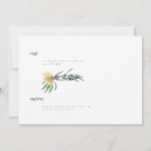 Invitation à la douche nuptiale fleurie Jaune & La (Dos)