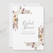 Invitation à la douche nuptiale fleurie moderne (Dos)