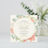 Invitation à la douche nuptiale fleurie rose (Debout devant)