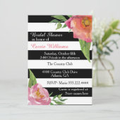 Invitation à la douche nuptiale Fleurs chic et ray (Debout devant)