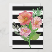 Invitation à la douche nuptiale Fleurs chic et ray (Dos)