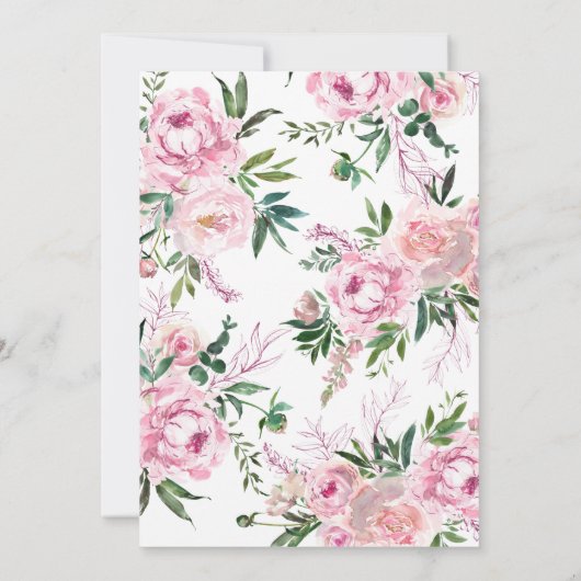 Invitation à la douche nuptiale Fleurs rousses (Dos)