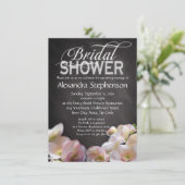 Invitation à la douche nuptiale Floral et Chalkboa (Debout devant)