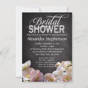 Invitation à la douche nuptiale Floral et Chalkboa