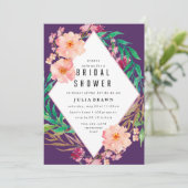 Invitation à la douche nuptiale FLORAL FRAME (Debout devant)