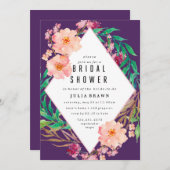 Invitation à la douche nuptiale FLORAL FRAME (Devant / Derrière)