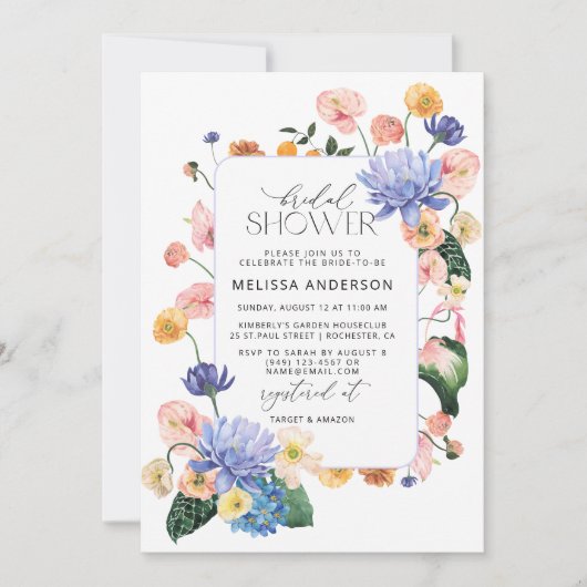 Invitation à la douche nuptiale Floral Garden (Devant)