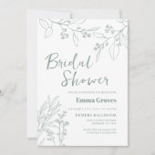 Invitation à la douche nuptiale Floral Sage Green (Devant)