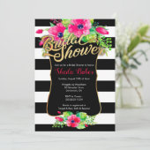 Invitation à la douche nuptiale - Floral Stried (Debout devant)